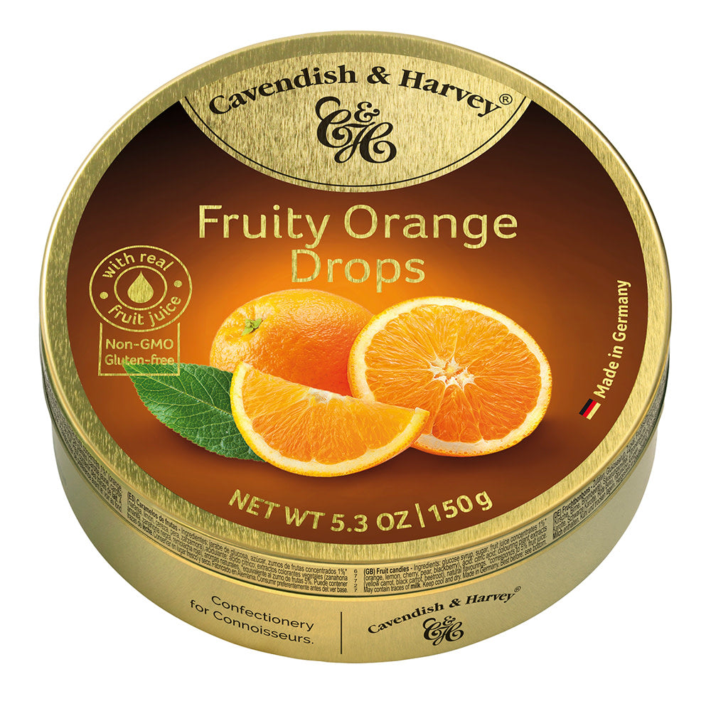 Wholesale Cavendish & Harvey Orange Drops 5.3 Oz Tin- Bulk