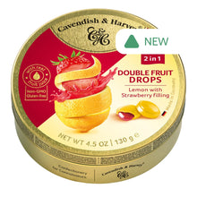 Wholesale Cavendish & Harvey Lemon With Strawberry Filling Double Fruit Drops 4.5 Oz Tin- Bulk