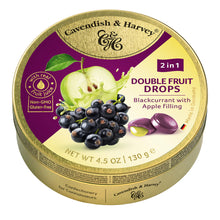 Cavendish & Harvey Blackcurrant With Apple Filling Double Fruit Drops 4.5 Oz Tin