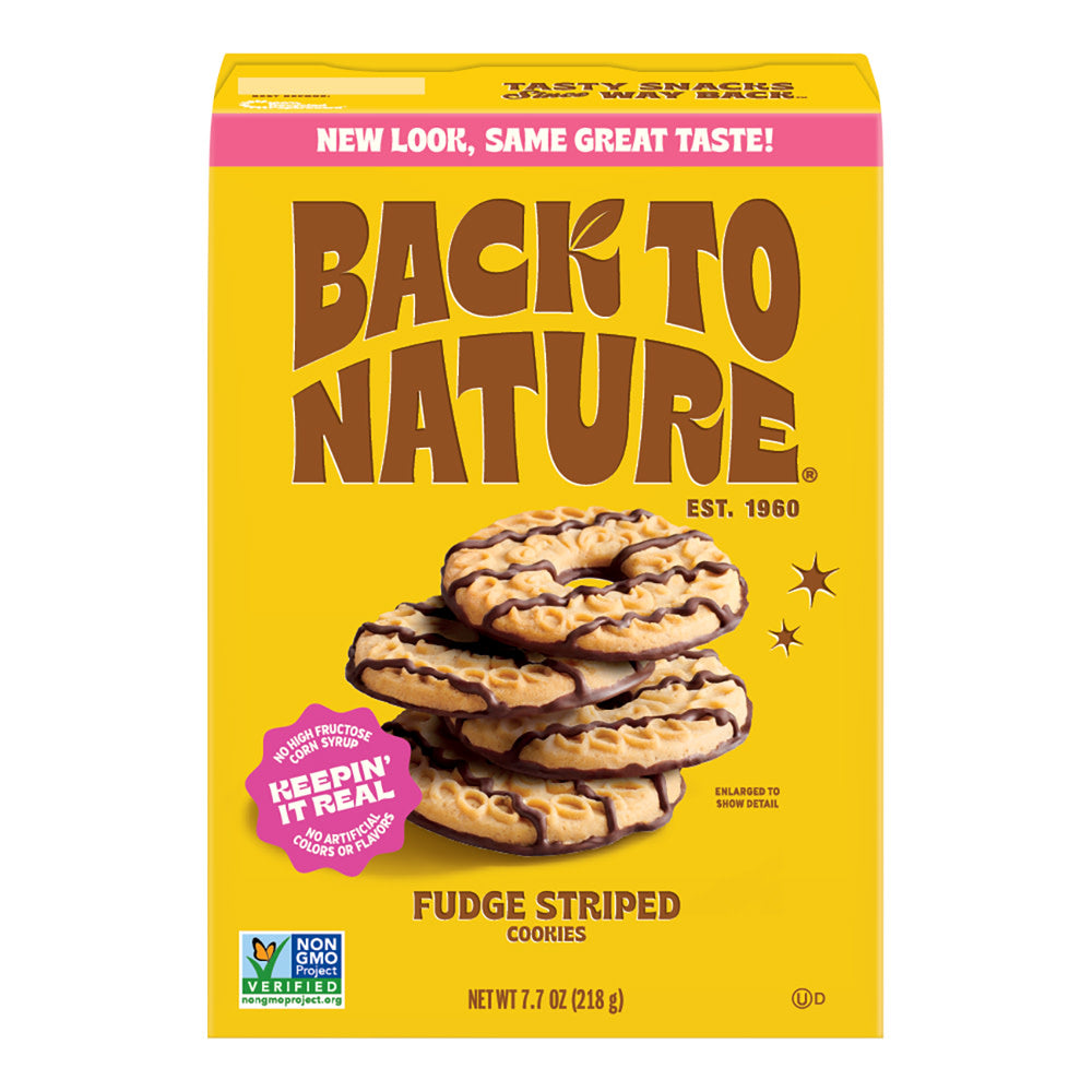 Wholesale Back To Nature Fudge Striped Cookies 7.7 Oz Box- Bulk