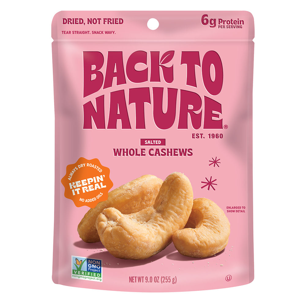 Wholesale Back To Nature Salted Whole Cashews 9 Oz Pouch- Bulk