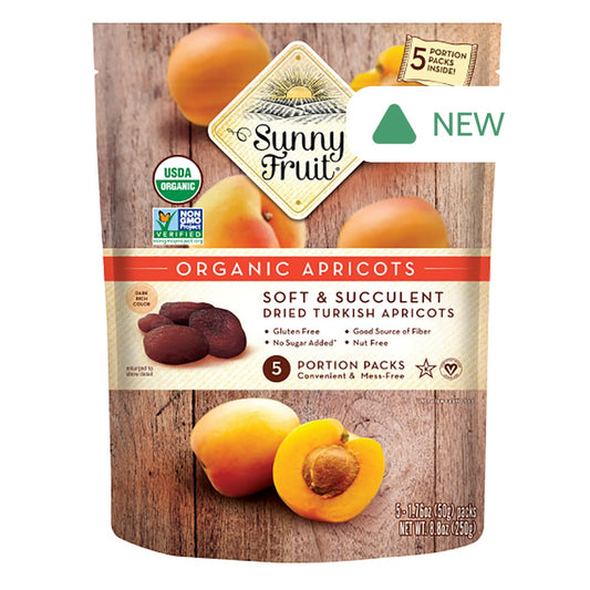 Wholesale Sunny Fruit Organic Dried Apricots 5 Ct 8.8 Oz Bag- Bulk