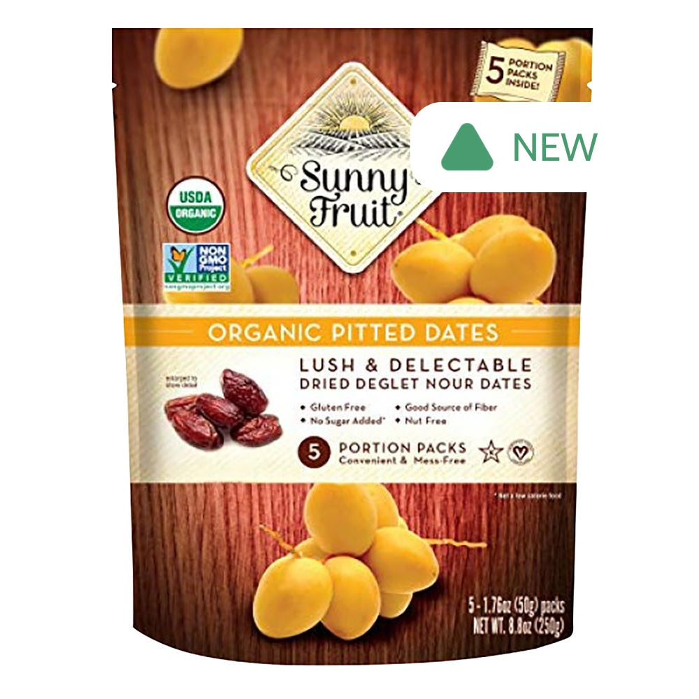 Wholesale Sunny Fruit Organic Pitted Dates 5 Ct 8.8 Oz Bag- Bulk