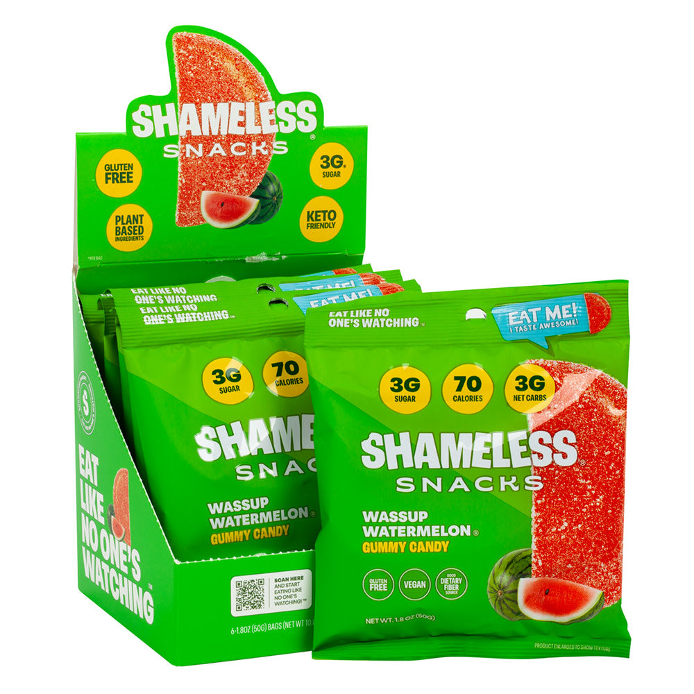 Wholesale Shameless Snacks Wassup Watermelon Gummy Candy 1.08 Oz Bag- Bulk