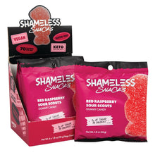 Wholesale Shameless Snacks Red Raspberry Sour Scouts Gummy Candy 1.08 Oz Bag- Bulk