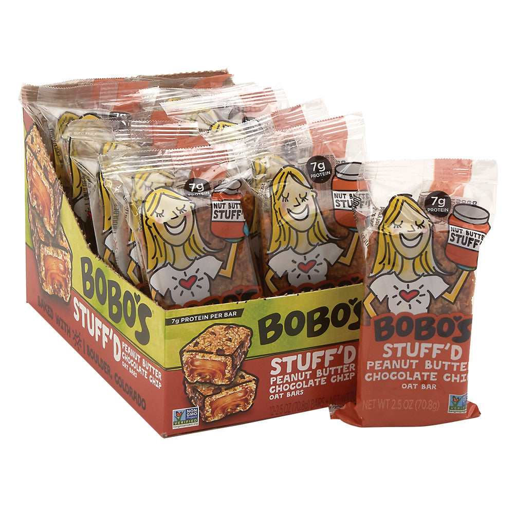 Wholesale Bobo'S Peanut Butter Filled Chocolate Chip Oat 2.5 Oz Bar- Bulk