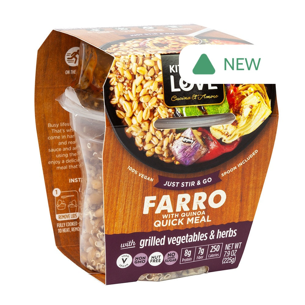 Wholesale Kitchen & Love Ready To Eat Farro Grilled Vegetables & Herbs 7.9 Oz- Bulk