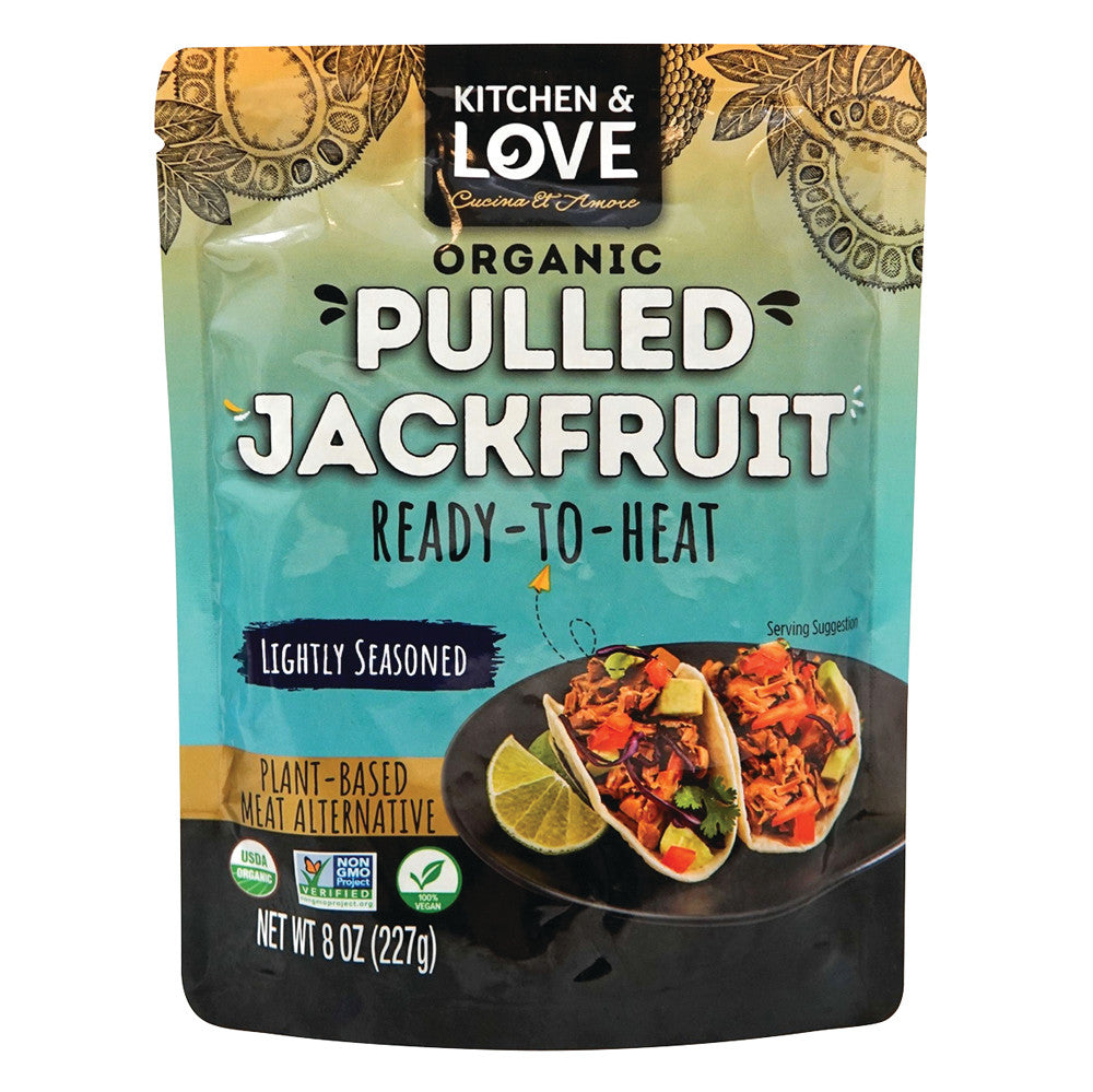 Wholesale Kitchen & Love Organic Pulled Jackfruit Lightly Seasoned 8 Oz Pouch- Bulk