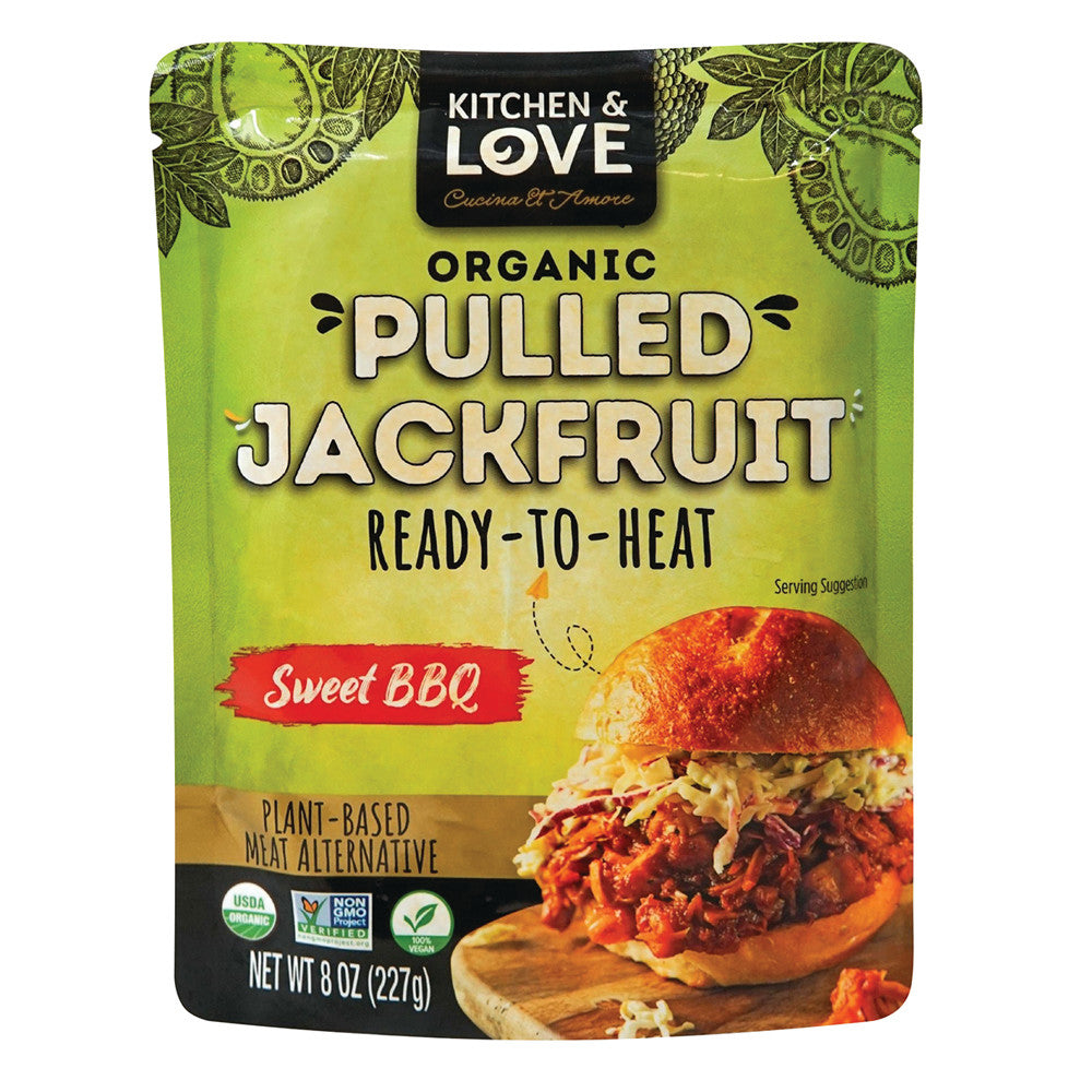 Kitchen & Love Organic Pulled Jackfruit Sweet Bbq 8 Oz Pouch