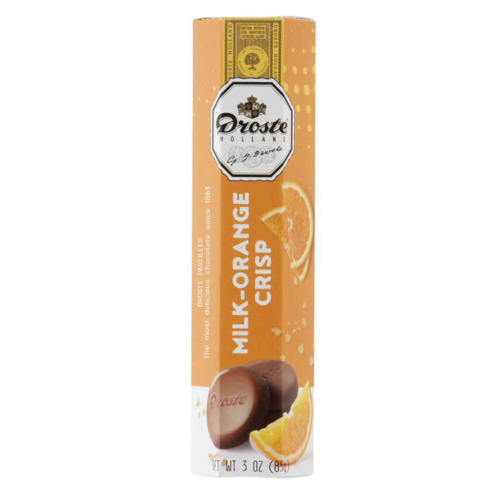 Wholesale Droste Pastille Milk Chocolate Orange Crisp 3 Oz Box- Bulk