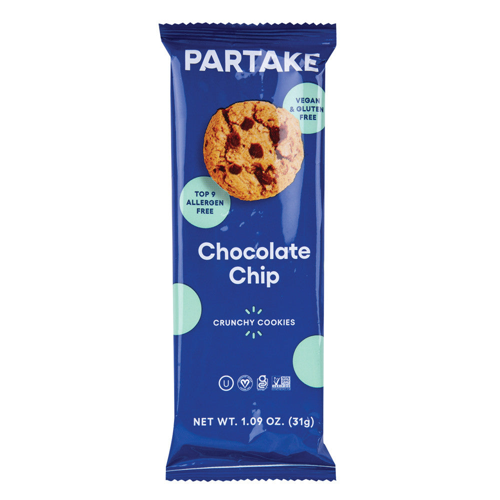 Wholesale Partake Chocolate Chip Crunchy Cookies 1.09 Oz- Bulk