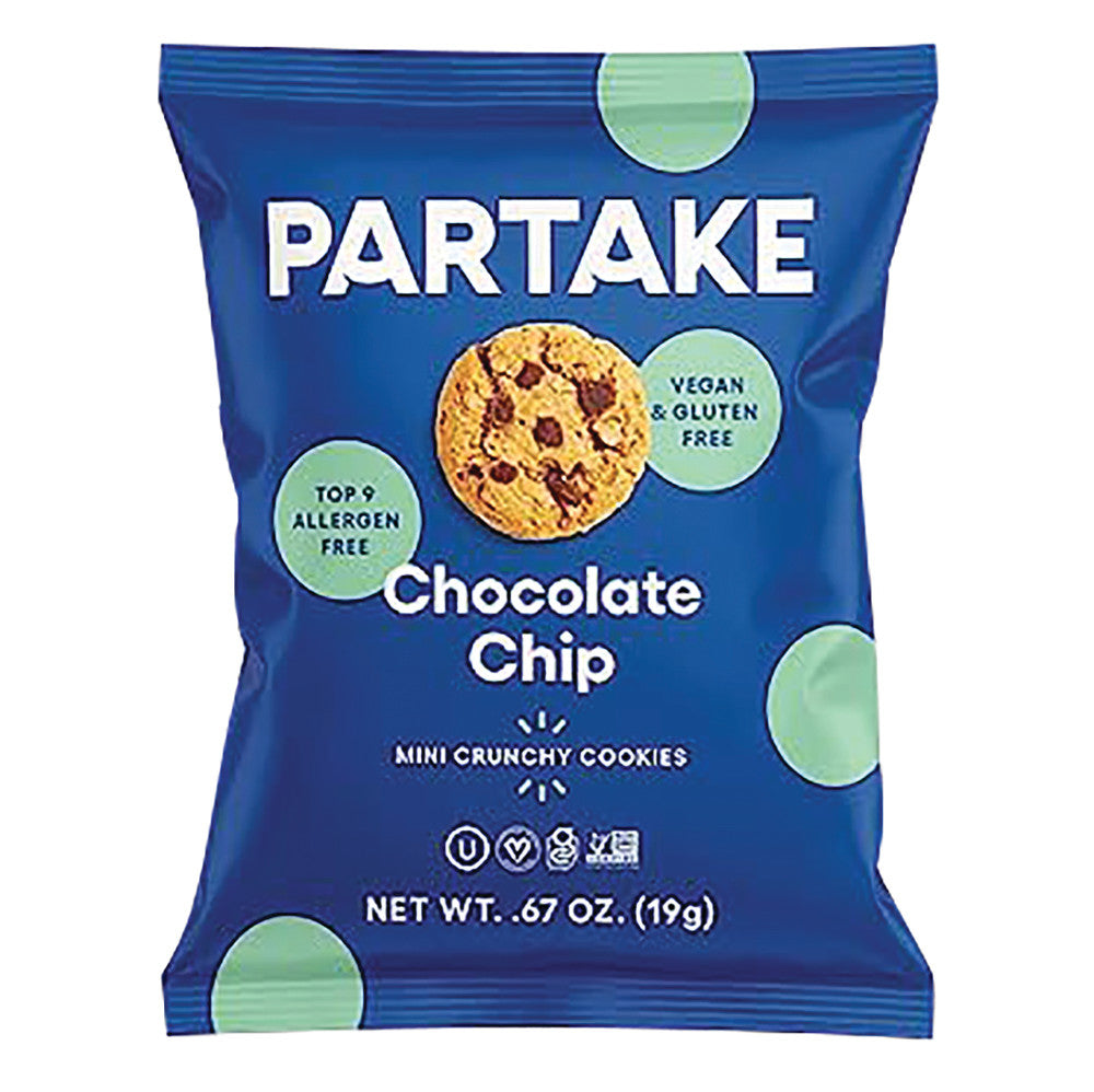 Wholesale Partake Chocolate Chip Crunchy Cookies 0.67 Oz- Bulk