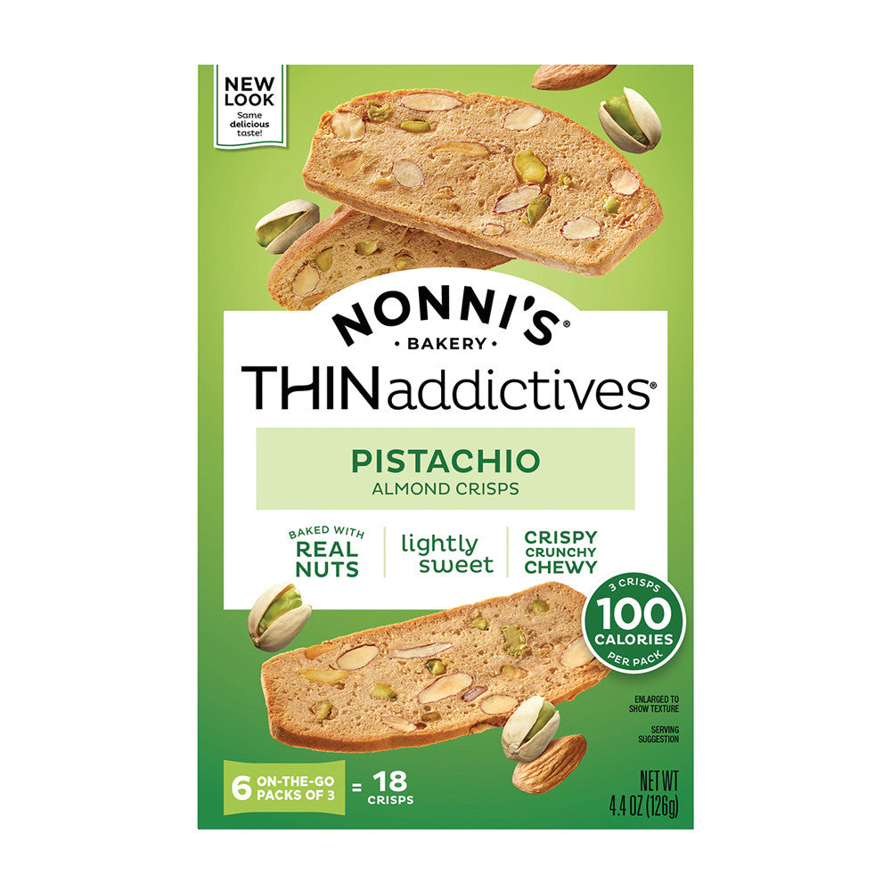 Wholesale Nonni'S Thinaddictives Pistachio Almond 4.4 Oz Box- Bulk