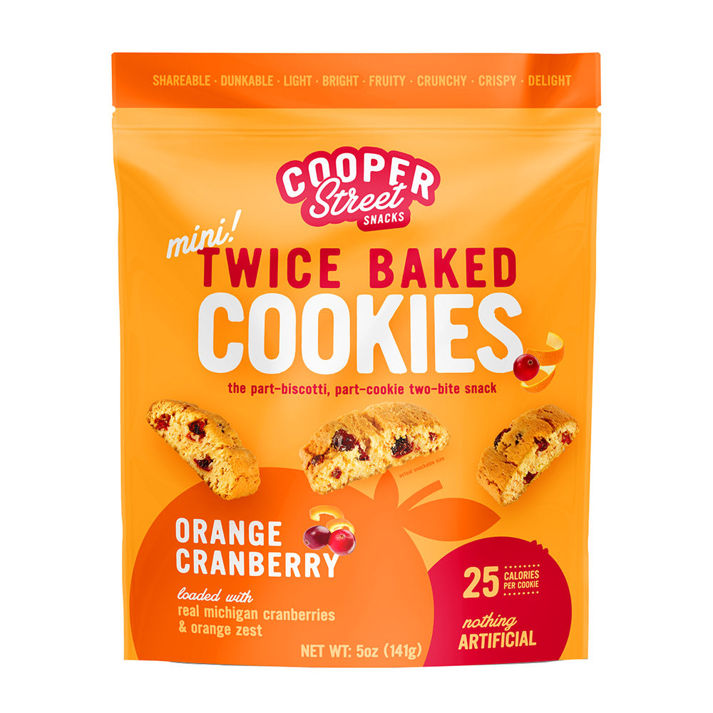 Wholesale Cooper Street Orange Cranberry Twice Baked Cookies 5 Oz Pouch- Bulk