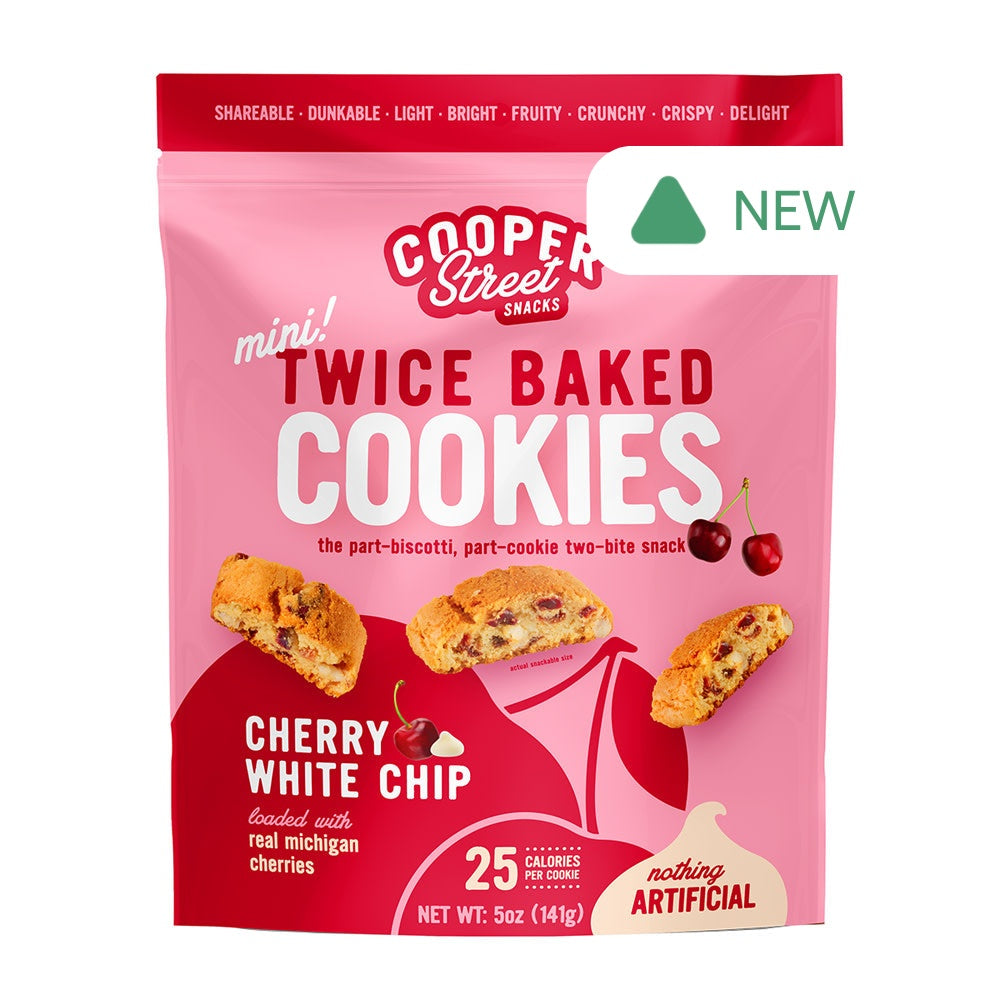 Wholesale Cooper Street Cherry White Chunk Twice Baked Cookies 5 Oz Pouch- Bulk