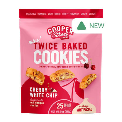 Wholesale Cooper Street Cherry White Chunk Twice Baked Cookies 5 Oz Pouch- Bulk