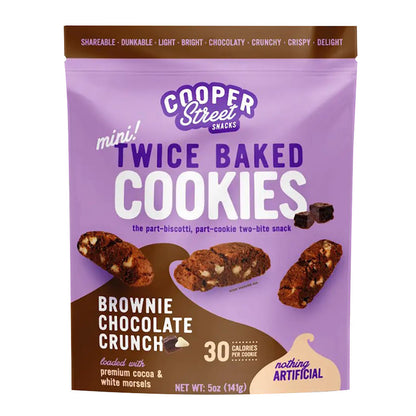 Wholesale Cooper Street Brownie Chocolate Crunch Twice Baked Cookies 5 Oz Pouch- Bulk