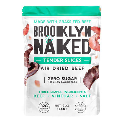 Wholesale Brooklyn Biltong Naked Air-Dried Beef Slices 2 Oz Pouch- Bulk