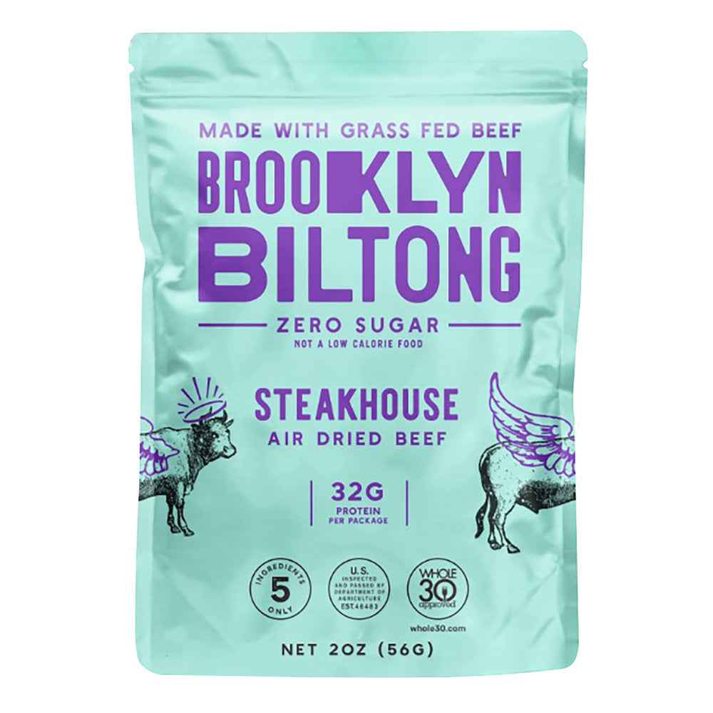 Wholesale Brooklyn Biltong Steakhouse Air-Dried Beef 2 Oz Pouch- Bulk