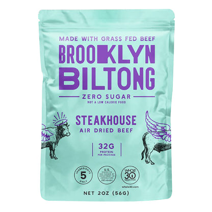 Wholesale Brooklyn Biltong Steakhouse Air-Dried Beef 2 Oz Pouch- Bulk