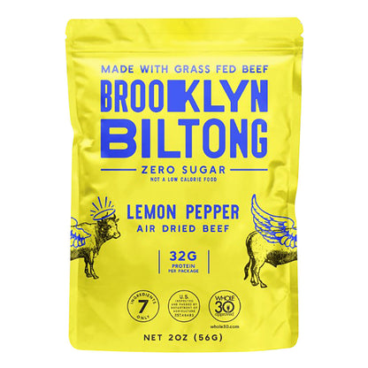 Wholesale Brooklyn Biltong Lemon Pepper Air-Dried Beef 2 Oz Pouch- Bulk