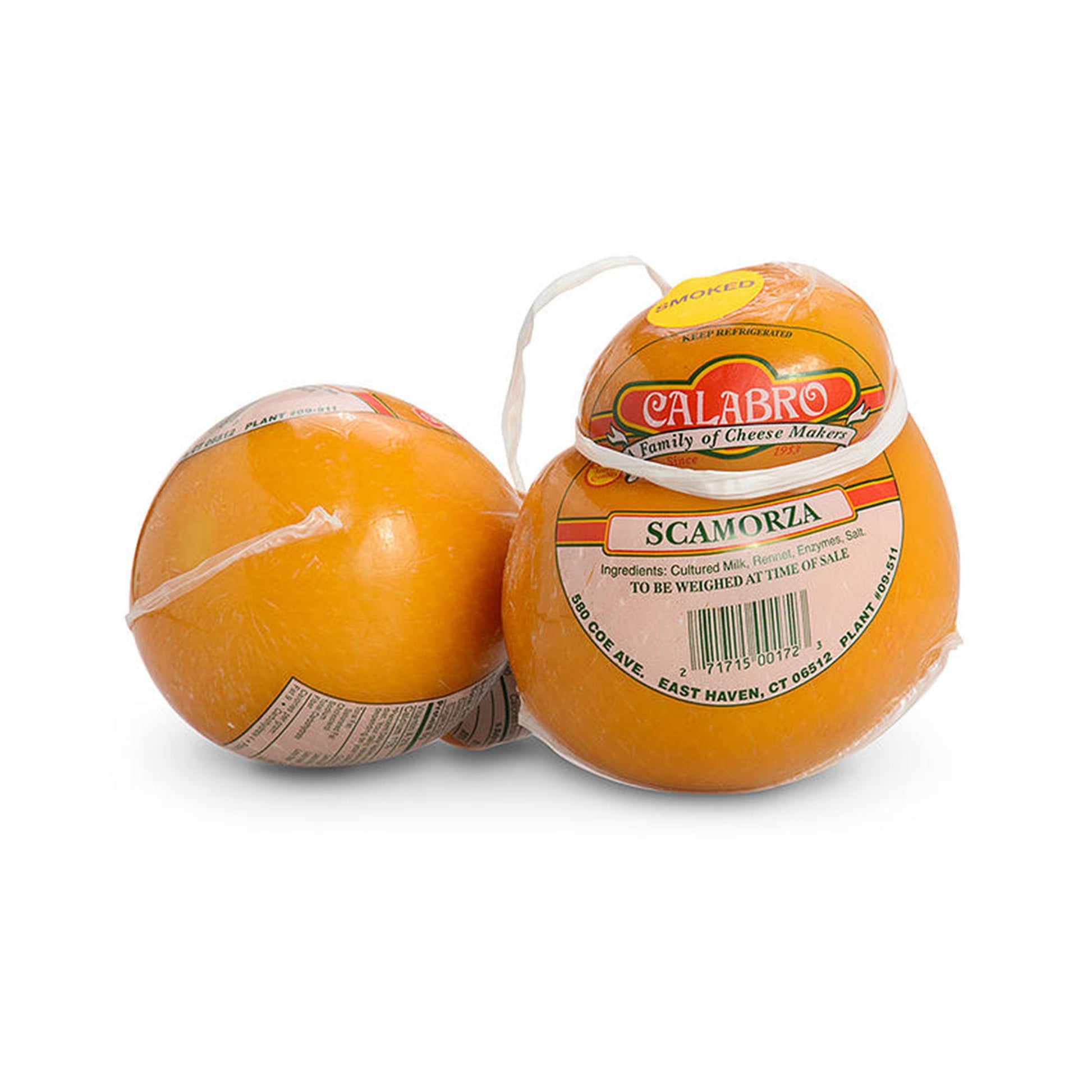 Wholesale Calabro Smoked Scamorza Aged Mozzarella Cheese 1.5lb- Bulk