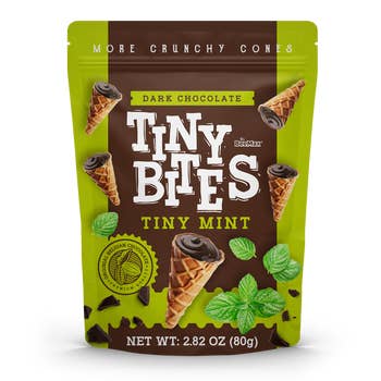 Wholesale BeeMax Tiny Bites Dark Chocolate Waffle Cones with Tiny Mint – 2.82 oz- Bulk