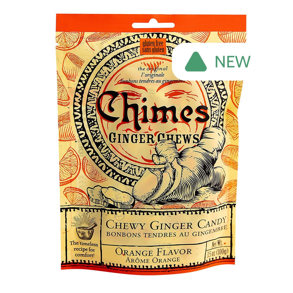 Wholesale Chimes Orange Ginger Chews 3.5 Oz Peg Bag- Bulk