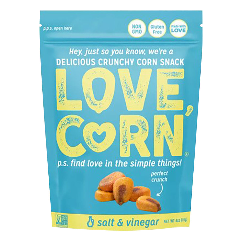Wholesale Love Corn - Salt & Vinegar Pouch - 4Oz- Bulk