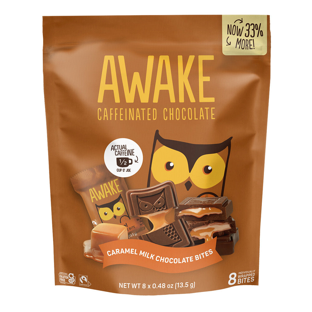 Wholesale Awake - Milk Chocolate Caramel Bites(8Ct) - 3.8Oz- Bulk