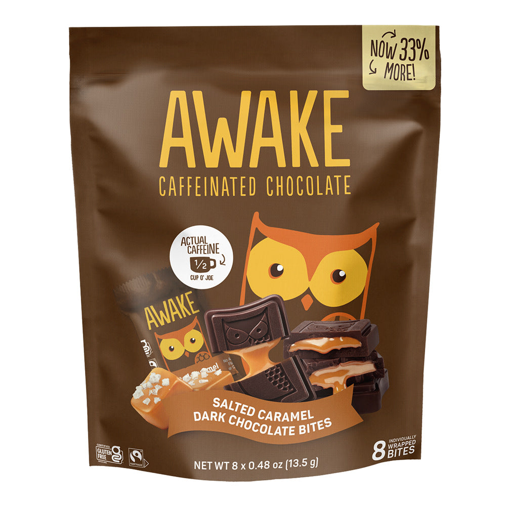 Wholesale Awake - Salted Caramel Dark Chocolate Bite(8Ct) - 3.8Oz- Bulk