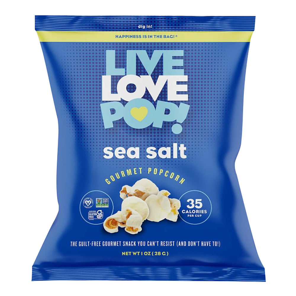 Wholesale Live Love Pop! Sea Salt Gourmet Popcorn 1 Oz Bags- Bulk