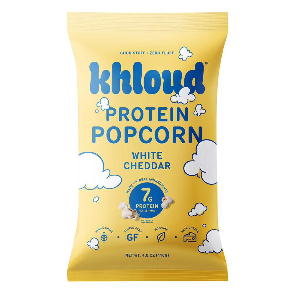 Wholesale Khloud White Cheddar Protein Popcorn 4 Oz Bag- Bulk