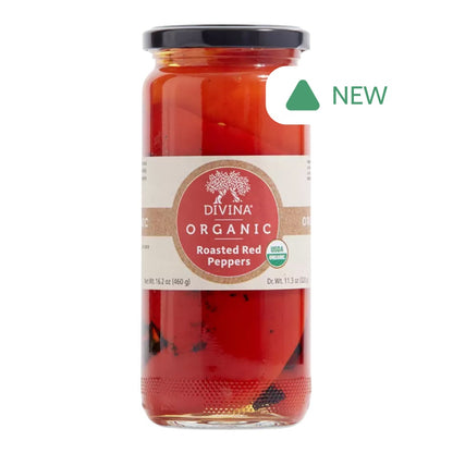Wholesale Divina Organic Fire Roasted Sweet Peppers 16.2 Oz Jar- Bulk