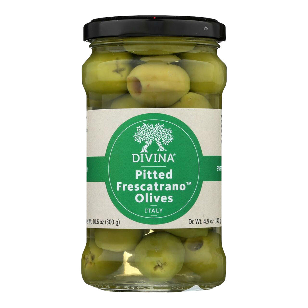 Wholesale Divina Pitted Frescatrano Olives 10.6 Oz Jar- Bulk