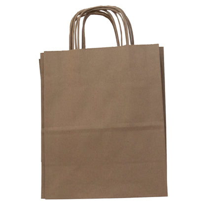 Wholesale Flexo Converters USA Kraft Bag with Handle 8x4.75x10.25- Bulk