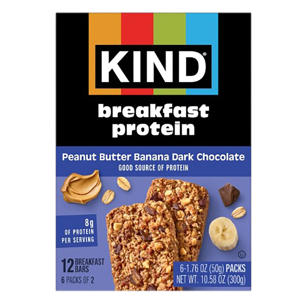 Wholesale Kind Breakfast Bar Protein Peanut Butter Banana Dark Chocolate 10.58 Oz Box- Bulk