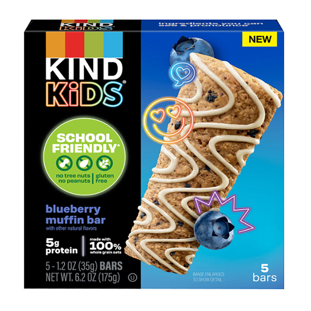 Wholesale Kind Blueberry Muffin Oat Kids Bar 5 Count 1.2 Oz Box- Bulk