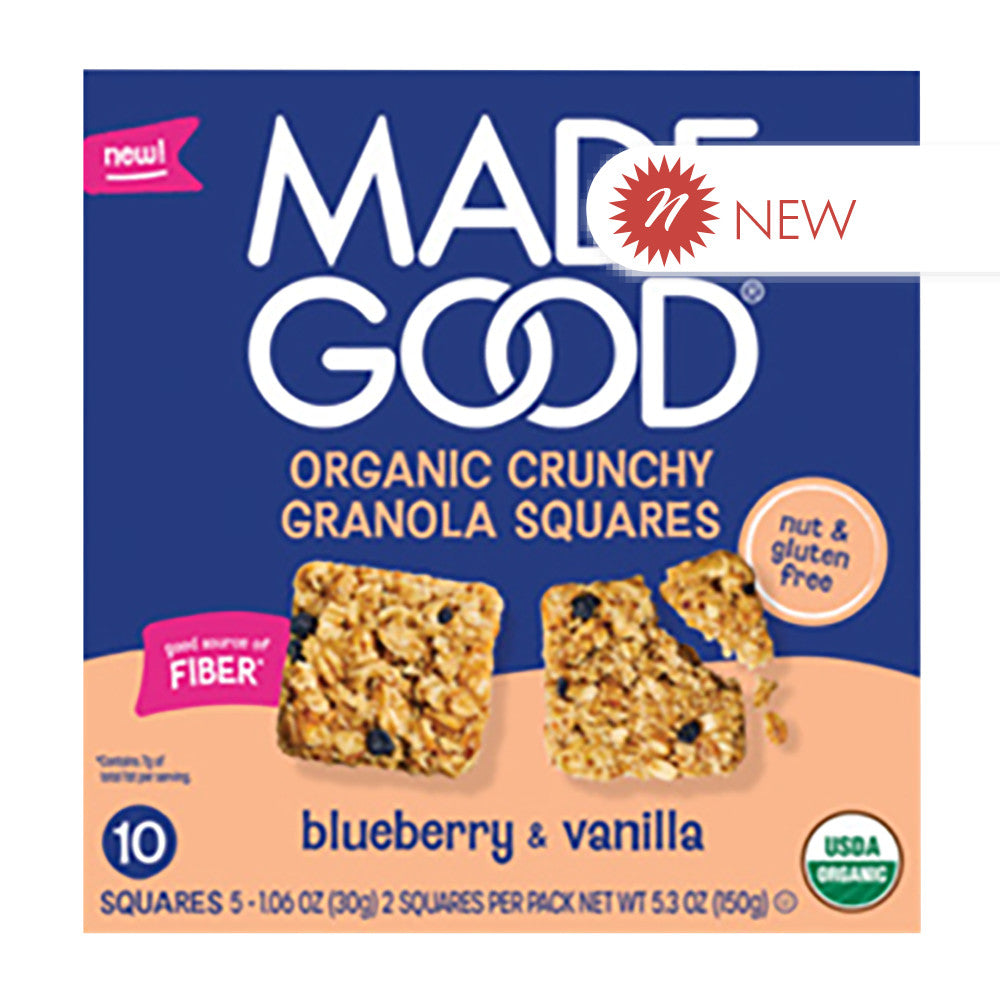 Wholesale Madegood - Crunchy Gran Sqs Blueberry &Van(5Ct) - 5.3Oz- Bulk