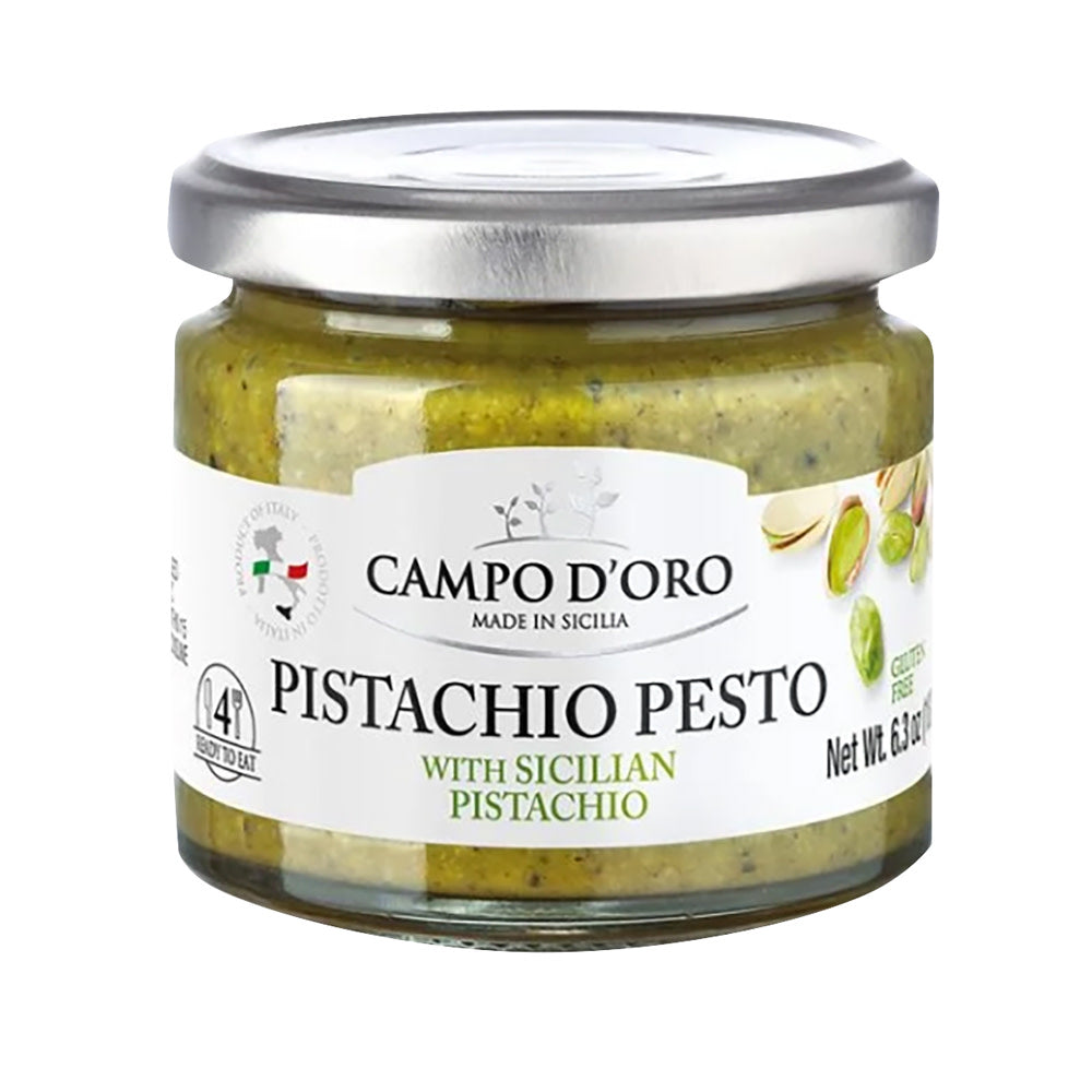 Wholesale Campo D'Oro Pistachio Pesto With Sicilian Pistachio 6.35 Oz Jar- Bulk