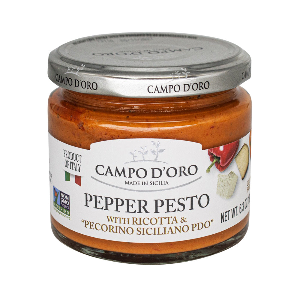 Wholesale Campo D'Oro Pepper Pesto Sauce 6.3 Oz Jar- Bulk