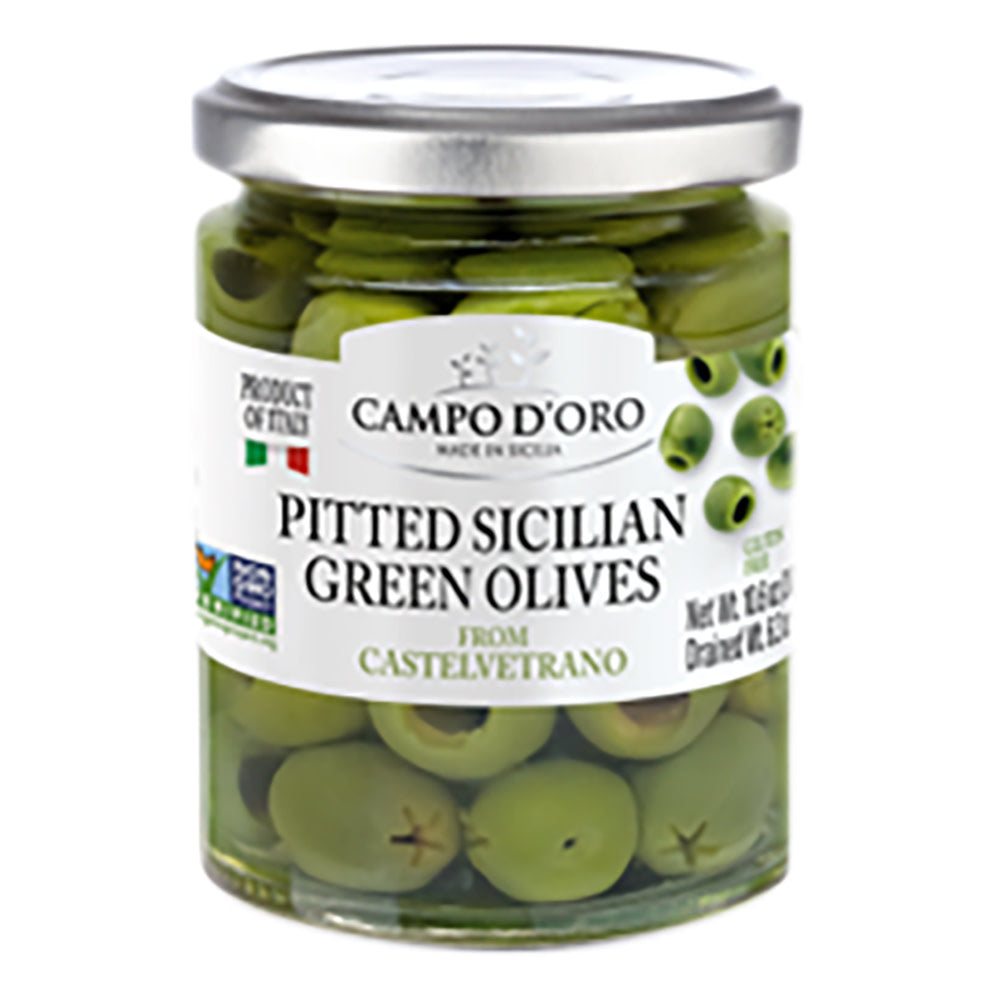 Wholesale Campo D'Oro - Pittedsicilin Green Olives - 10.6Oz- Bulk