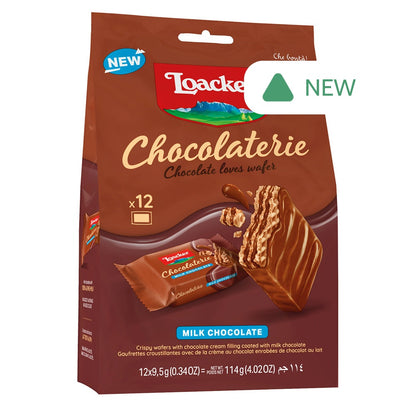 Wholesale Loacker Milk Chocolate Chocolaterie Wafers 4.02 Oz Bag- Bulk