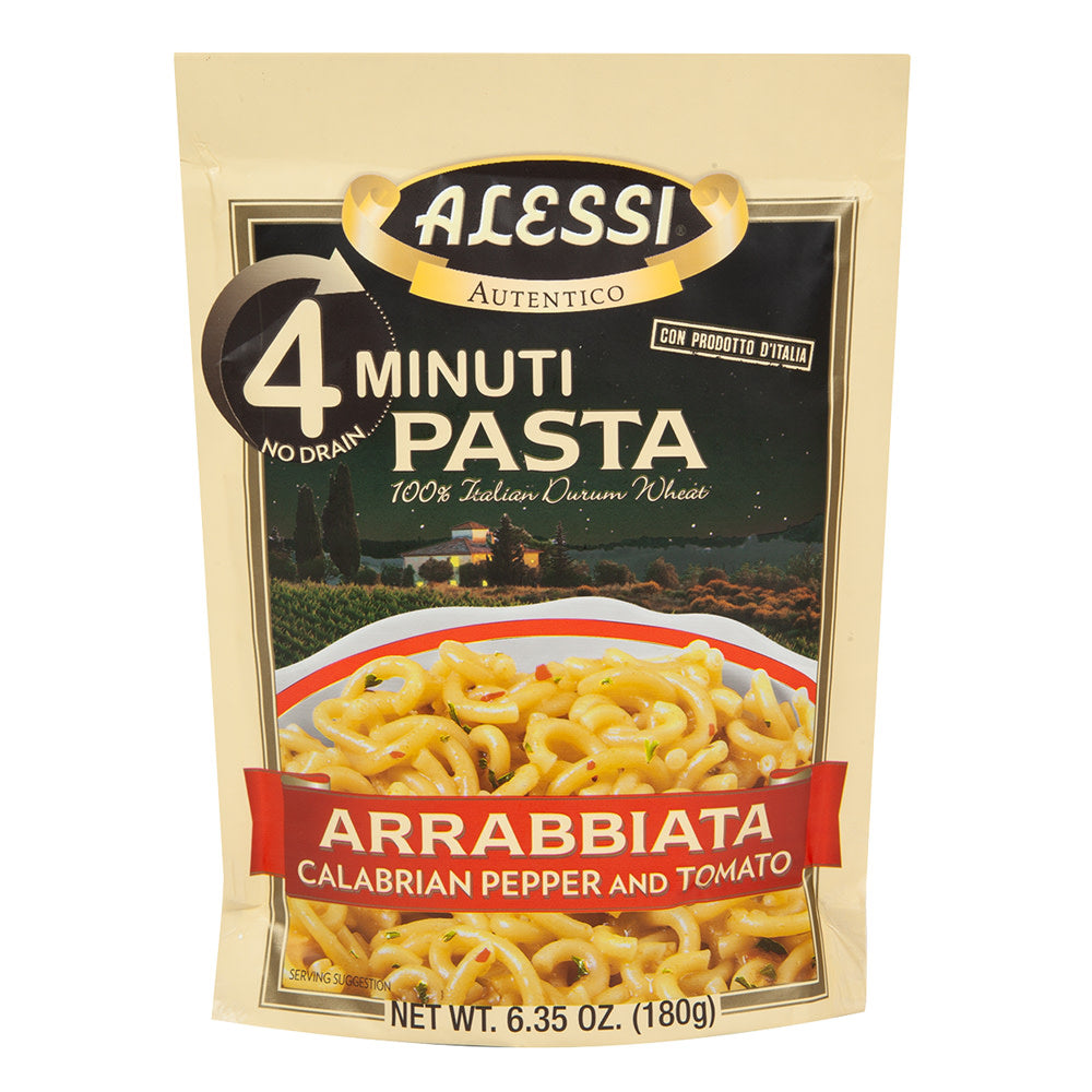 Wholesale Alessi 4 Minute Arrabbiata Pasta 6.35 Oz Pouch- Bulk