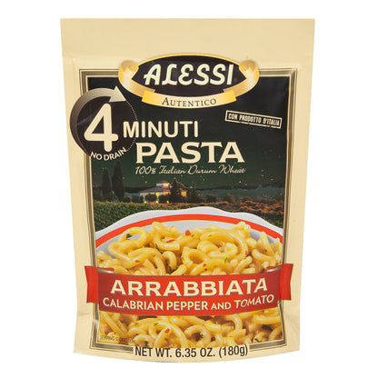 Wholesale Alessi 4 Minute Arrabbiata Pasta 6.35 Oz Pouch- Bulk