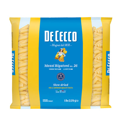 Wholesale De Cecco Dried Mezzi Rigatoni Pasta 5lb- Bulk