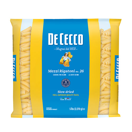 Wholesale De Cecco Dried Mezzi Rigatoni Pasta 5lb- Bulk
