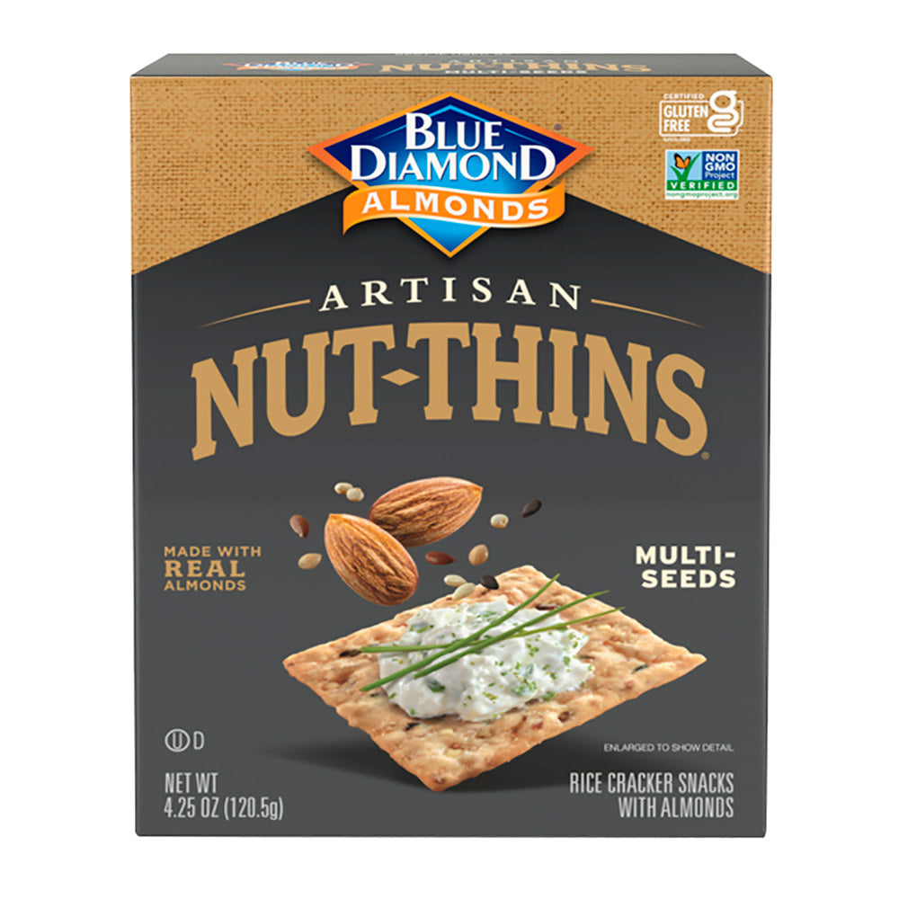 Wholesale Blue Diamond Nut Thins Multi-Seed Gluten Free Crackers 4.25 Oz Box- Bulk