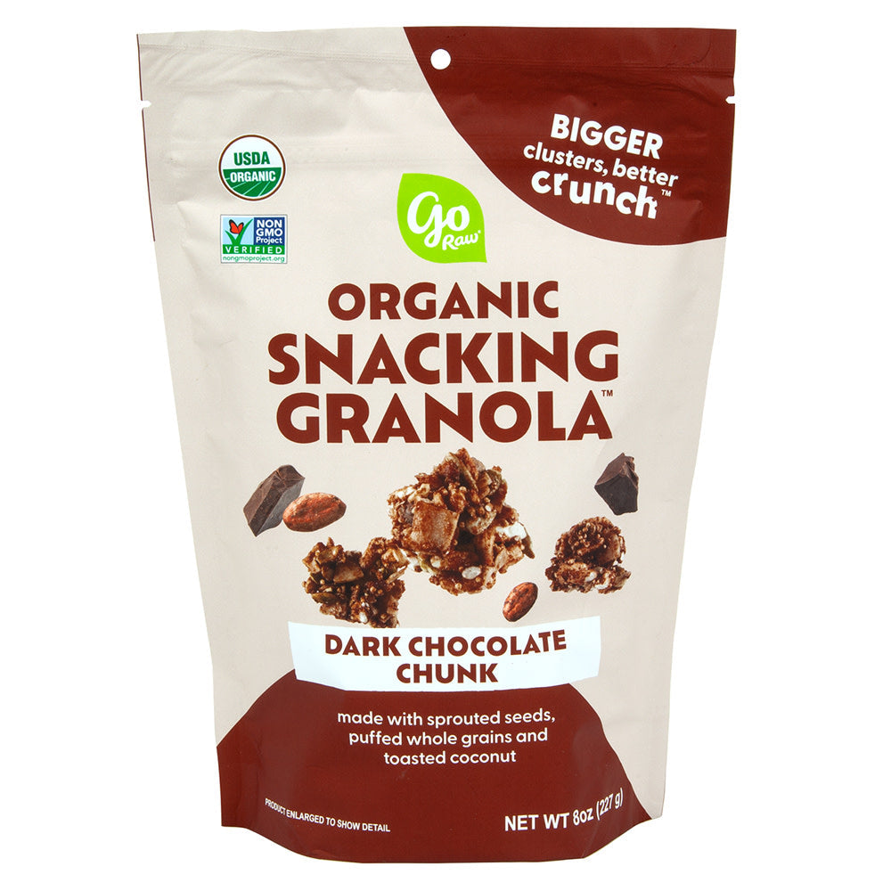 Wholesale Go Raw Dark Chocolate Chunk Snacking Granola 8 Oz Bag- Bulk