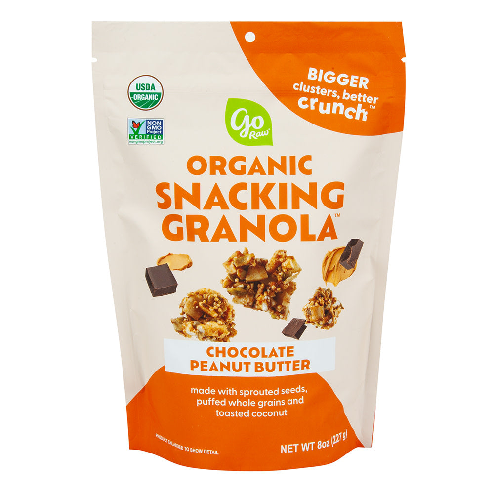 Wholesale Go Raw Chocolate Peanut Butter Snacking Granola 8 Oz Bag- Bulk